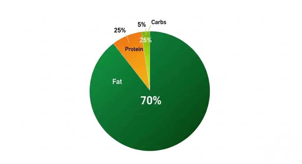 Pie chart of keto macros for bulking.
